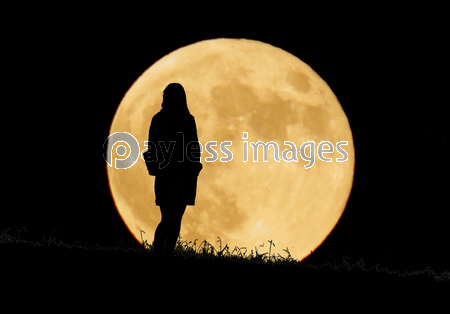 月と女性 商用利用可能な写真素材 イラスト素材ならストックフォトの定額制ペイレスイメージズ