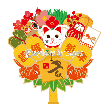 19年賀状熊手 商用利用可能な写真素材 イラスト素材ならストックフォトの定額制ペイレスイメージズ