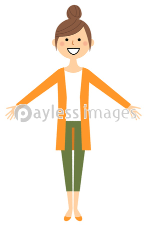 若い女性 ママ 両手を広げる ストックフォトの定額制ペイレスイメージズ