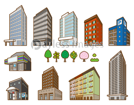 様々な建物 立体図 ストックフォトの定額制ペイレスイメージズ