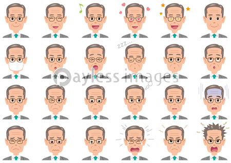 ビジネスマン 表情イラストセット 商用利用可能な写真素材 イラスト素材ならストックフォトの定額制ペイレスイメージズ