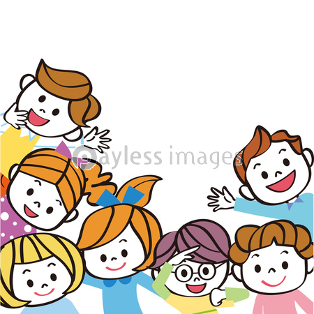 子供集合フレーム 商用利用可能な写真素材 イラスト素材ならストックフォトの定額制ペイレスイメージズ