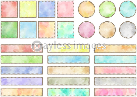 水彩タッチのステッチカラフルフレーム 商用利用可能な写真素材 イラスト素材ならストックフォトの定額制ペイレスイメージズ