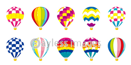 カラフルな気球イラスト セット 商用利用可能な写真素材 イラスト素材ならストックフォトの定額制ペイレスイメージズ