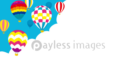 気球と青空 背景イラスト ストックフォトの定額制ペイレスイメージズ