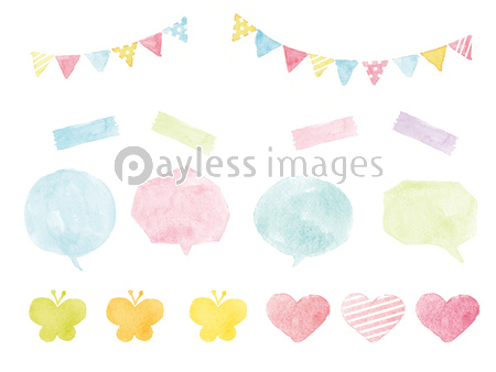 水彩吹き出しセット フォトプロップス 商用利用可能な写真素材 イラスト素材ならストックフォトの定額制ペイレスイメージズ