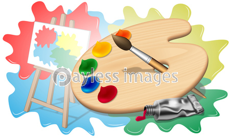 画家のパレットと絵の具 商用利用可能な写真素材 イラスト素材ならストックフォトの定額制ペイレスイメージズ