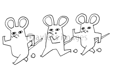 シンプルでシュールなネズミの年賀状イラスト ストックフォトの定額制ペイレスイメージズ