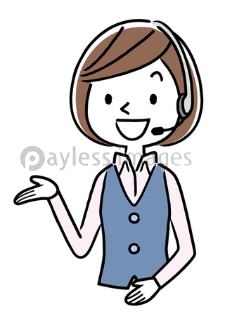 イラスト素材 コールセンター オペレーターの女性 商用利用可能な写真素材 イラスト素材ならストックフォトの定額制ペイレスイメージズ