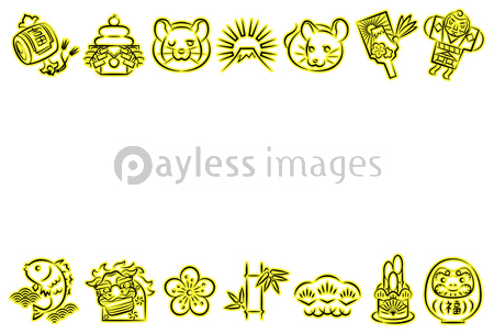 筆ペン風アイコン縦フレーム はがき比率 黒に黄色縁取り 商用利用可能な写真素材 イラスト素材ならストックフォトの定額制ペイレスイメージズ