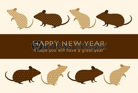 年子年 シルエットのねずみの年賀状テンプレート ストックフォトの定額制ペイレスイメージズ