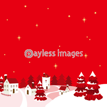 クリスマス 町並みイラスト ストックフォトの定額制ペイレスイメージズ