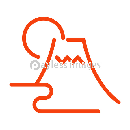 富士山 正月イラスト アイコン 年賀状用 ストックフォトの定額制