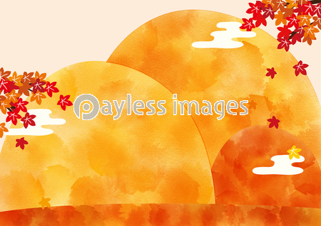 紅葉と秋の山 水彩 イラスト 商用利用可能な写真素材 イラスト素材ならストックフォトの定額制ペイレスイメージズ