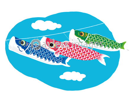 鯉のぼり イラスト ストックフォトの定額制ペイレスイメージズ