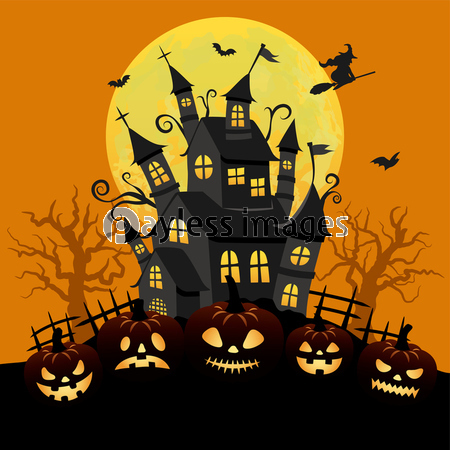 ハロウィン オバケのいるお城 商用利用可能な写真素材 イラスト素材ならストックフォトの定額制ペイレスイメージズ ハロウィン オバケのいるお城 商用利用可能な写真素材 イラスト素材ならストックフォトの定額制ペイレスイメージズ