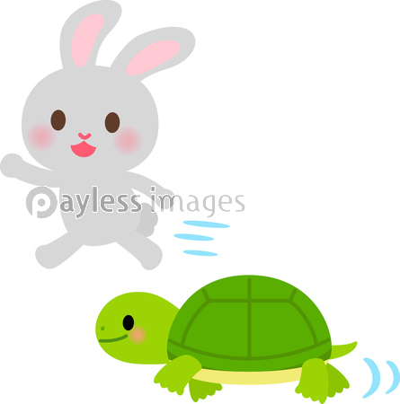 かけっこをするウサギとカメ 商用利用可能な写真素材 イラスト素材ならストックフォトの定額制ペイレスイメージズ