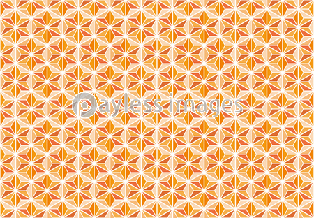 シームレス素材の麻の葉模様背景 白線あり秋のイメージカラー ストックフォトの定額制ペイレスイメージズ