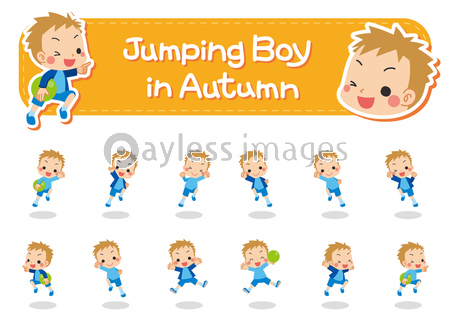 元気に遊びまわる男の子 色々なポーズ詰め合わせセット ストックフォトの定額制ペイレスイメージズ