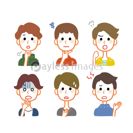 男性 困った表情 バリエーション 商用利用可能な写真素材 イラスト素材ならストックフォトの定額制ペイレスイメージズ