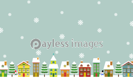 北欧風 冬の街並み 背景素材 - 商用利用可能な写真素材・イラスト素材 