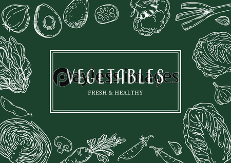 野菜の手描きイラスト フレーム 商用利用可能な写真素材 イラスト素材ならストックフォトの定額制ペイレスイメージズ