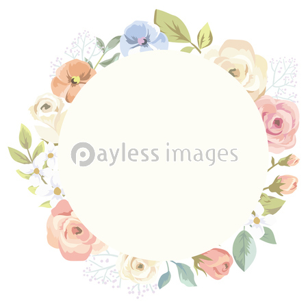 バラのフレームイラスト 商用利用可能な写真素材 イラスト素材ならストックフォトの定額制ペイレスイメージズ