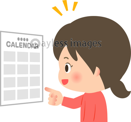カレンダーを指さす若い女性 商用利用可能な写真素材 イラスト素材ならストックフォトの定額制ペイレスイメージズ