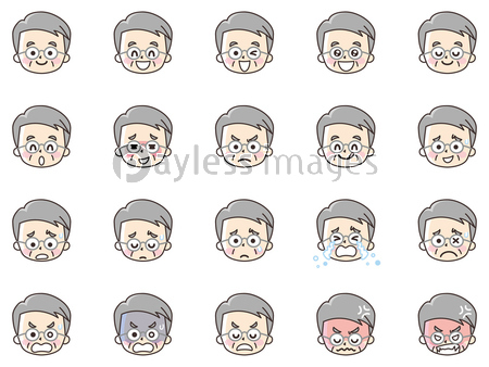 シニア男性の表情バリエーション ストックフォトの定額制ペイレスイメージズ