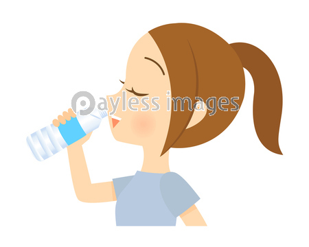水を飲む女性 イラスト 01 商用利用可能な写真素材 イラスト素材ならストックフォトの定額制ペイレスイメージズ