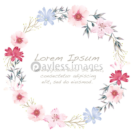 水彩風 テキストスペース付き花の背景 商用利用可能な写真素材 イラスト素材ならストックフォトの定額制ペイレスイメージズ