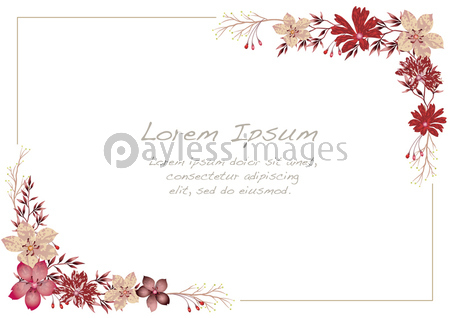 水彩風 花のフレームイラスト - 商用利用可能な写真素材・イラスト素材