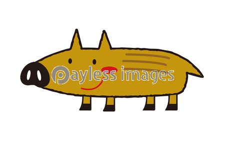 イノシシ キャラクター イラスト 商用利用可能な写真素材 イラスト素材ならストックフォトの定額制ペイレスイメージズ