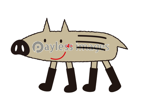 イノシシ キャラクター イラスト 商用利用可能な写真素材 イラスト素材ならストックフォトの定額制ペイレスイメージズ