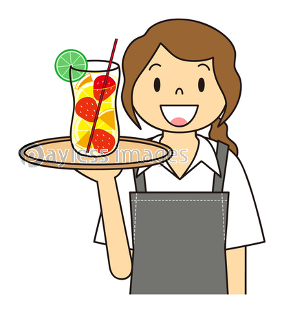 サングリア フルーツポンチ を運ぶウェイトレスのイラスト 商用利用可能な写真素材 イラスト素材ならストックフォトの定額制ペイレスイメージズ