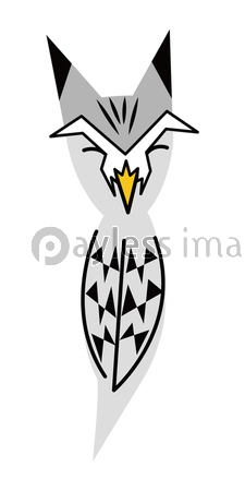 フクロウ お洒落なコノハズクさん ベクター イラスト ストックフォトの定額制ペイレスイメージズ