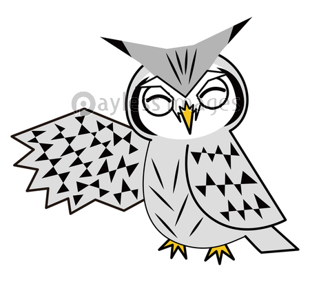 フクロウ お洒落なコノハズクさん ベクター イラスト ストックフォトの定額制ペイレスイメージズ