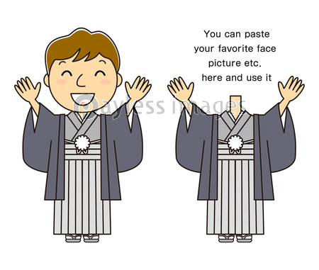 着物の男性 コスプレできる顔なし素材のおまけつき イラスト 漫画 お好みの顔写真等を貼り付けてご利用いただけます 商用利用可能な写真素材 イラスト素材ならストックフォトの定額制ペイレスイメージズ