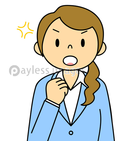 スーツ姿の若い女性の感情や仕草のイラスト素材 ストックフォトの定額制ペイレスイメージズ