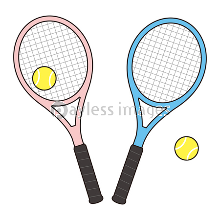 テニスラケットとテニスボールのセット ベクターイラスト 商用利用可能な写真素材 イラスト素材ならストックフォトの定額制ペイレスイメージズ