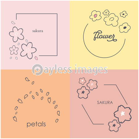 桜 輪 フレーム イラスト 商用利用可能な写真素材 イラスト素材ならストックフォトの定額制ペイレスイメージズ