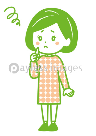 悩む女性 ポーズ イラスト 商用利用可能な写真素材 イラスト素材ならストックフォトの定額制ペイレスイメージズ