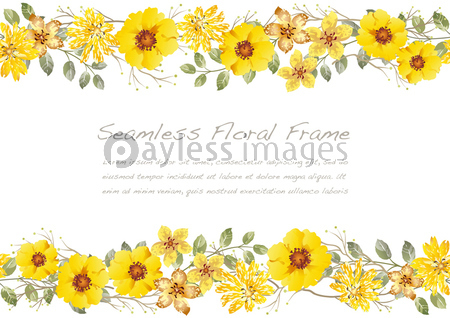 水彩風 花のフレームイラスト - 商用利用可能な写真素材・イラスト素材