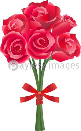 ばら 花束 ラッピング リボン バラ 花 植物 ベクター イラスト 商用利用可能な写真素材 イラスト素材ならストックフォトの定額制ペイレスイメージズ
