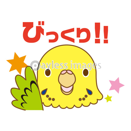 スタンプ風アイコン インコ 黄緑 びっくり 商用利用可能な写真素材 イラスト素材ならストックフォトの定額制ペイレスイメージズ