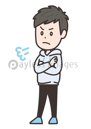 不機嫌な男性 ポーズ イラスト ストックフォトの定額制ペイレスイメージズ