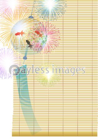 花火 金魚 暑中見舞い 背景 商用利用可能な写真素材 イラスト素材ならストックフォトの定額制ペイレスイメージズ