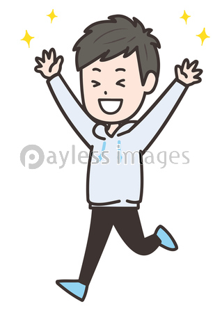 安心する男性 ポーズ イラスト ストックフォトの定額制ペイレスイメージズ