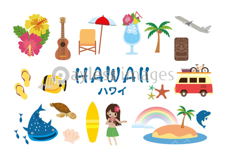 ハワイ 旅行 観光 イラスト 商用利用可能な写真素材 イラスト素材ならストックフォトの定額制ペイレスイメージズ