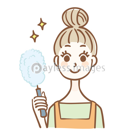 主婦 掃除 ホコリ取り 商用利用可能な写真素材 イラスト素材ならストックフォトの定額制ペイレスイメージズ